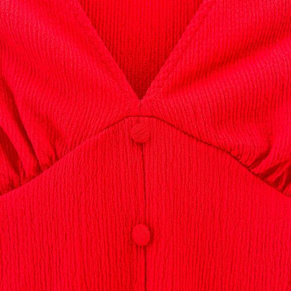 Asos Red Button Down Maxi Dress Sz 4 - Picture 8 of 8